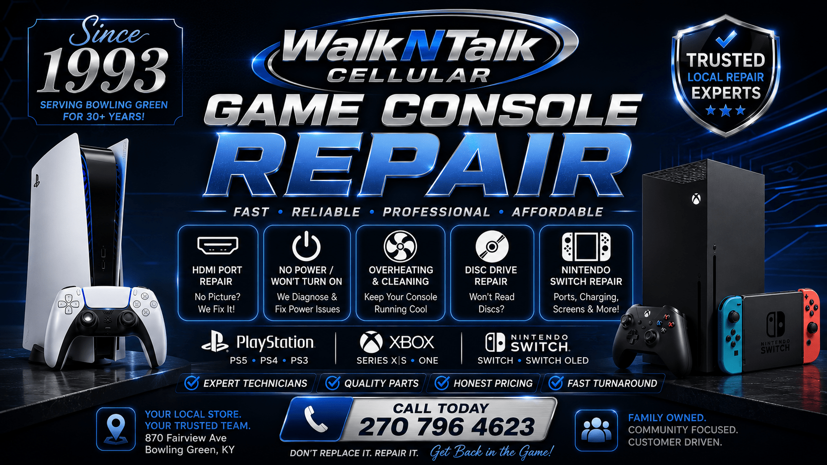 WalkNTalk Cellular Game Console Repair